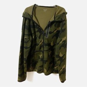Old Navy Full Zip Up Camouflage Long Sleeve Sweatshirt Hoodie Drawstring
